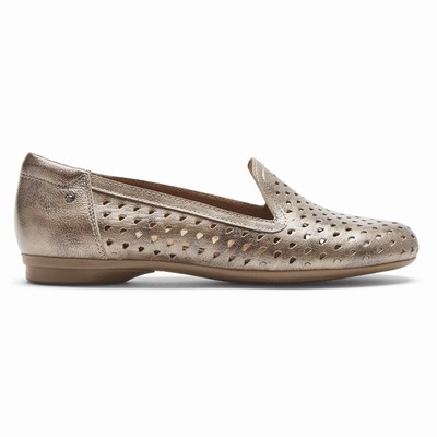 Flats Rockport Cobb Hill Maiika Woven Mulher Metal PT-97153